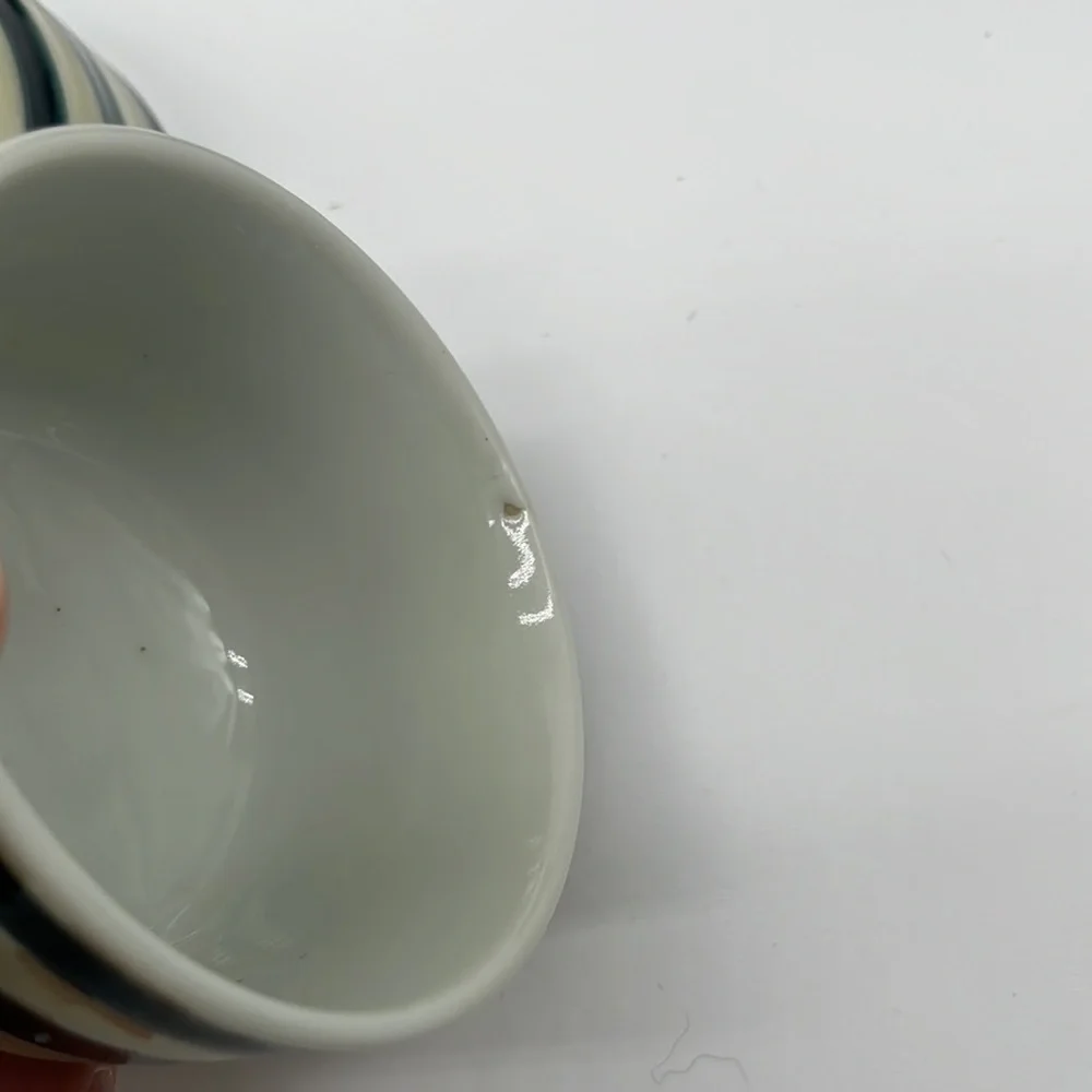 KA Striped Japanese Tea Cups Made In Occupied Japan Set 9